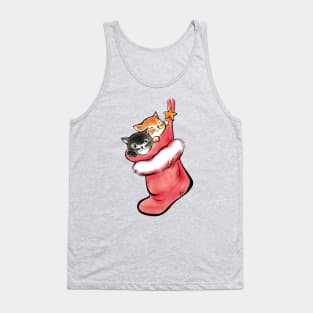 Xmas cats in socks Tank Top